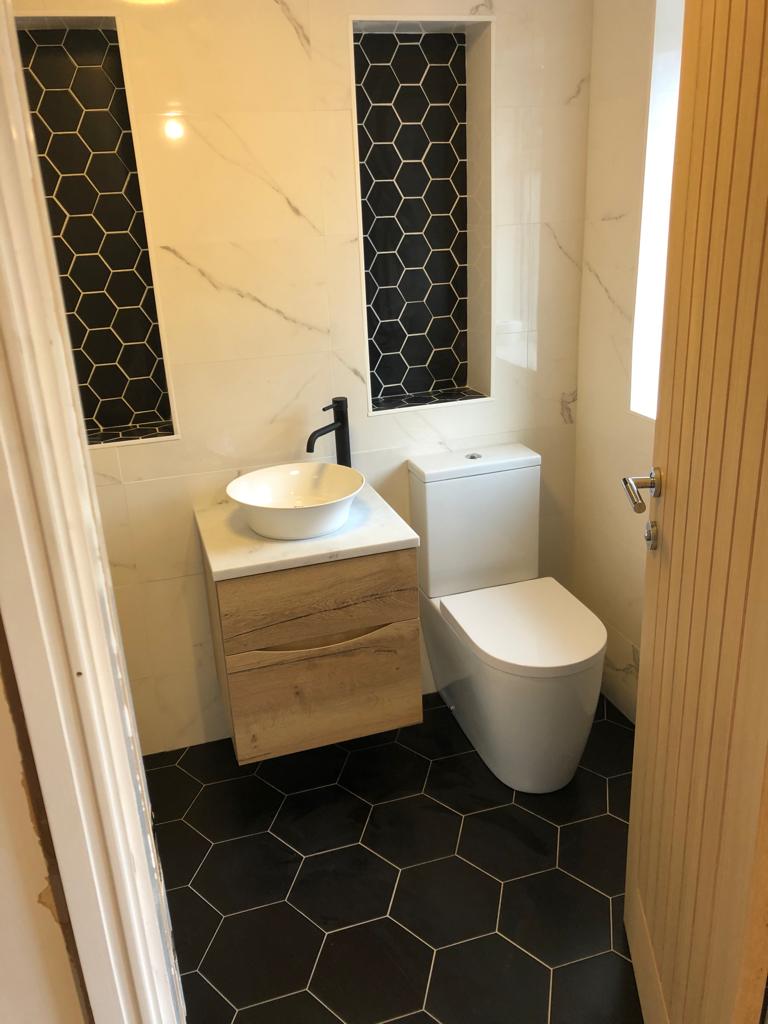 New toilet and basin area