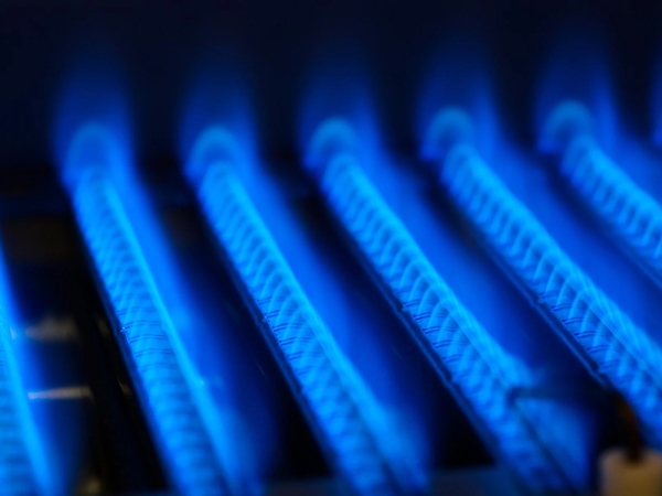 Blue flame in gas boiler